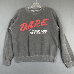 D.A.R.E. To Keep Kids Off Drugs Graphic Sweatshirt Mens Small Gray